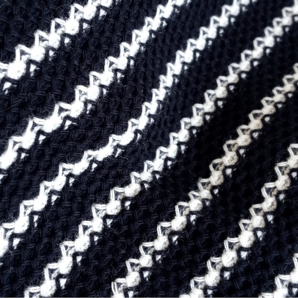 Talbots Women's Navy & White Striped Boatneck Knit Sweater 3/4 Sleeves M/P - Picture 11 of 12